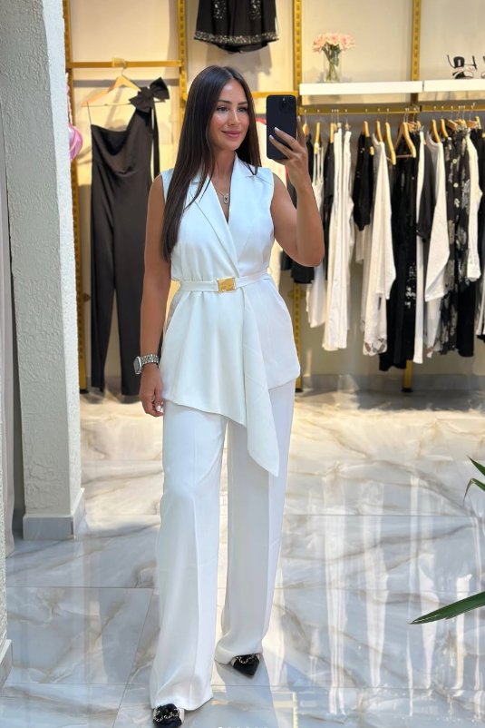 Asimetrik Kesim Yelekli Takım