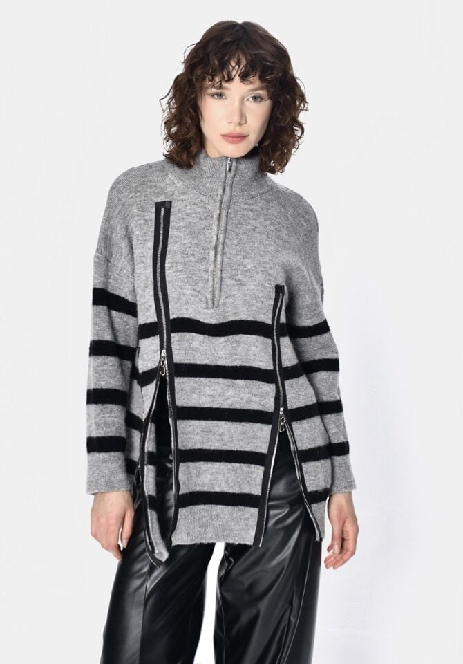 Dqmane fermuarlı tasarım kazak