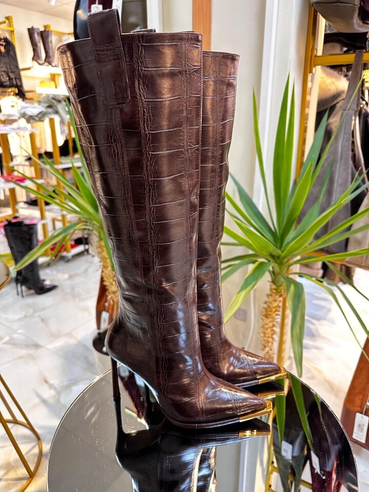 İthal Deri Kroko Çizme