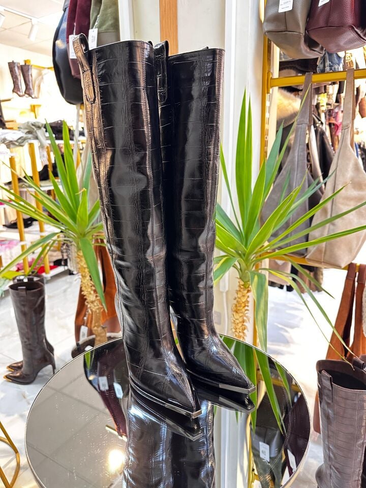 İthal Deri Kroko Çizme