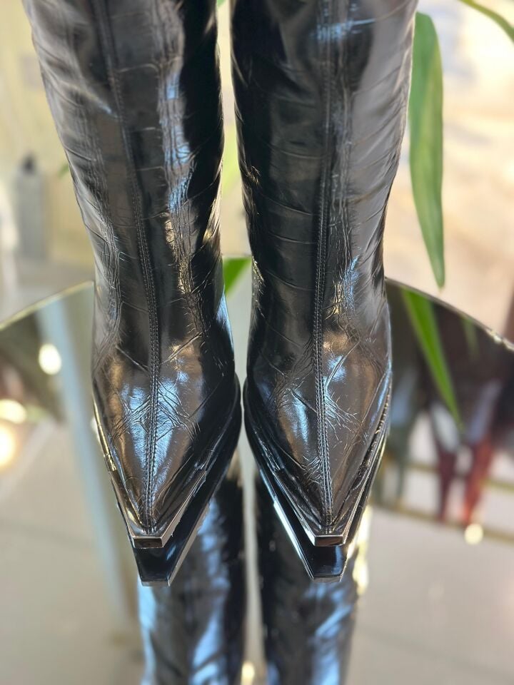 İthal Deri Kroko Çizme