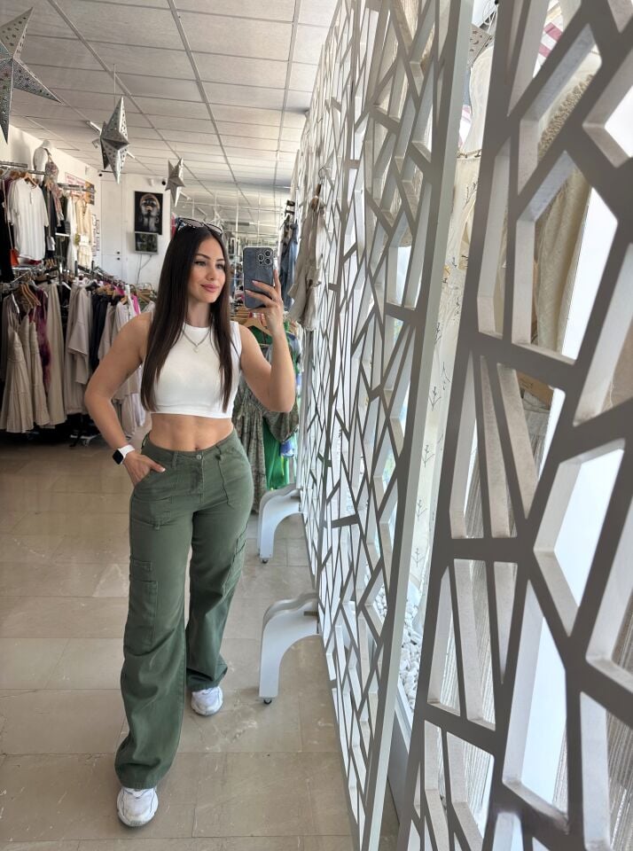 Gabardin kargo pantolon