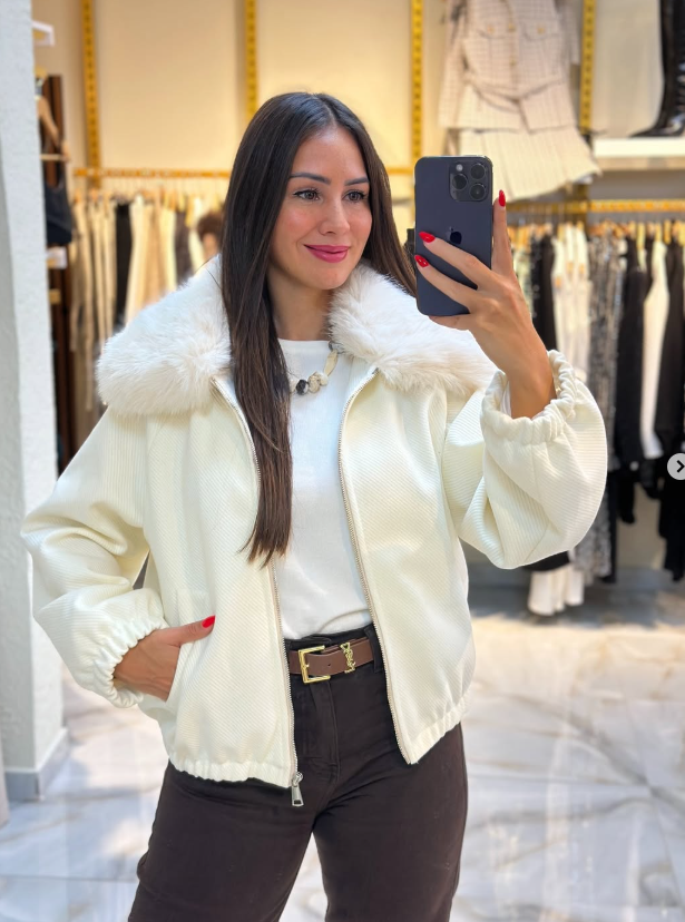 İthal Yaka Kürklü Bomber Ceket