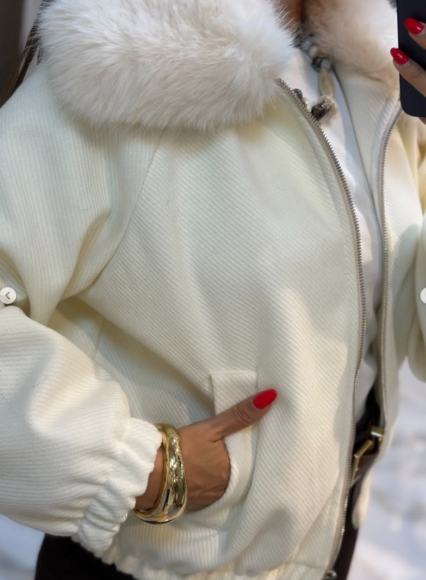 İthal Yaka Kürklü Bomber Ceket