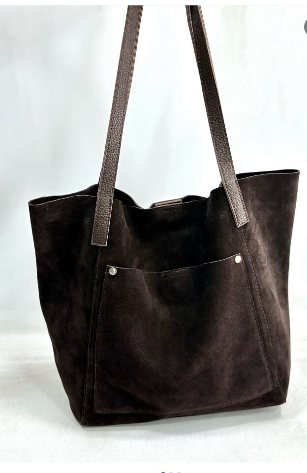 Hakiki Deri Kare Büyük Çanta