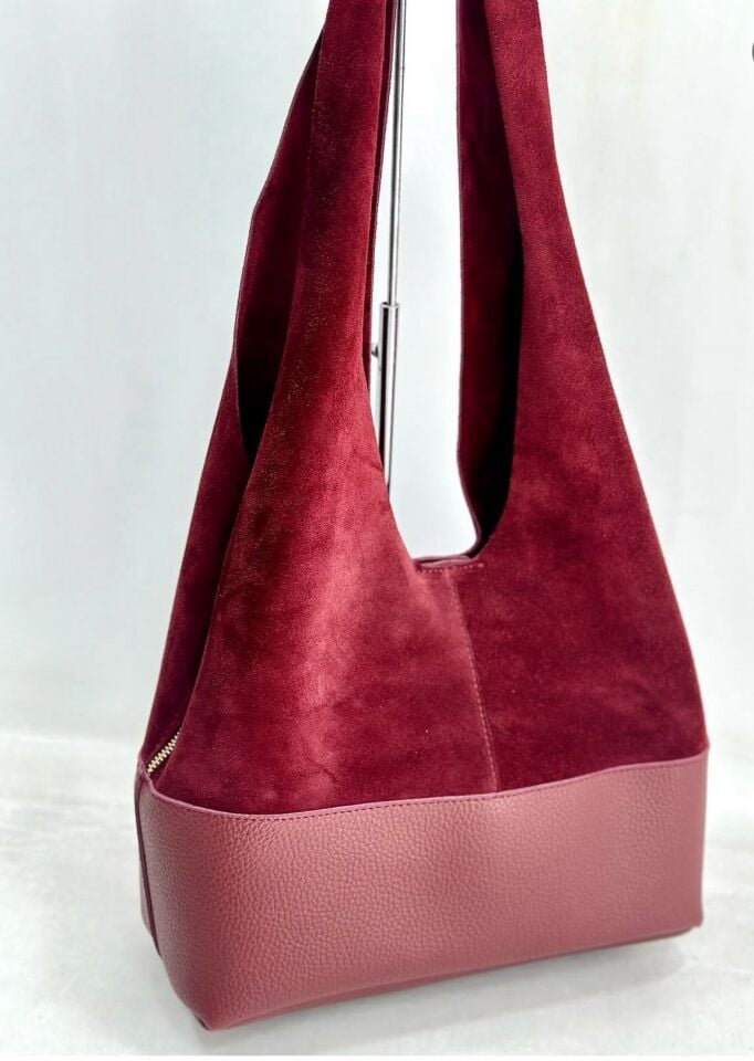 Hakiki Deri Süet Büyük Çanta