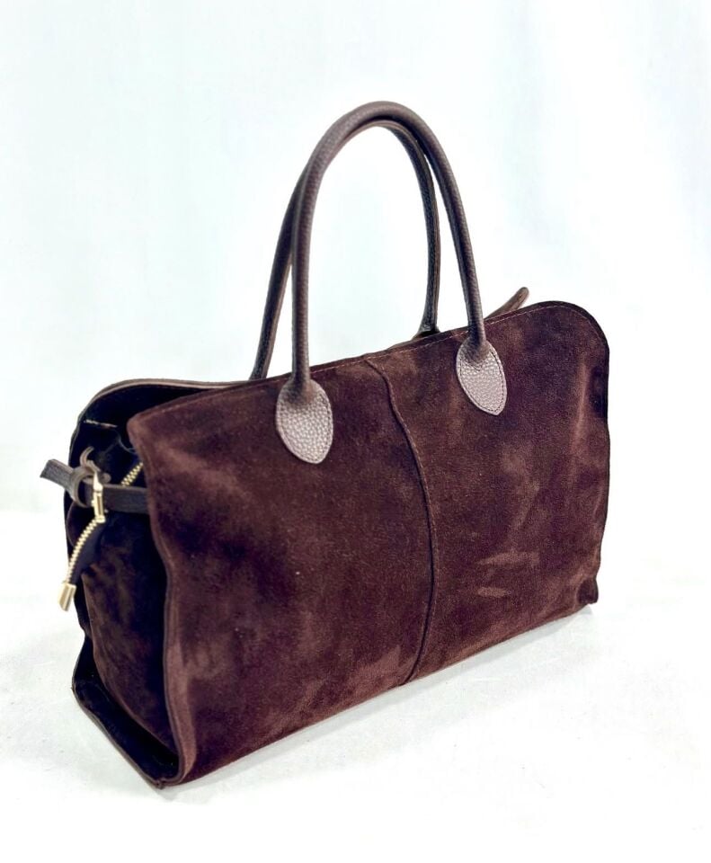 Hakiki  Deri Süet Dikdörtgen Çanta