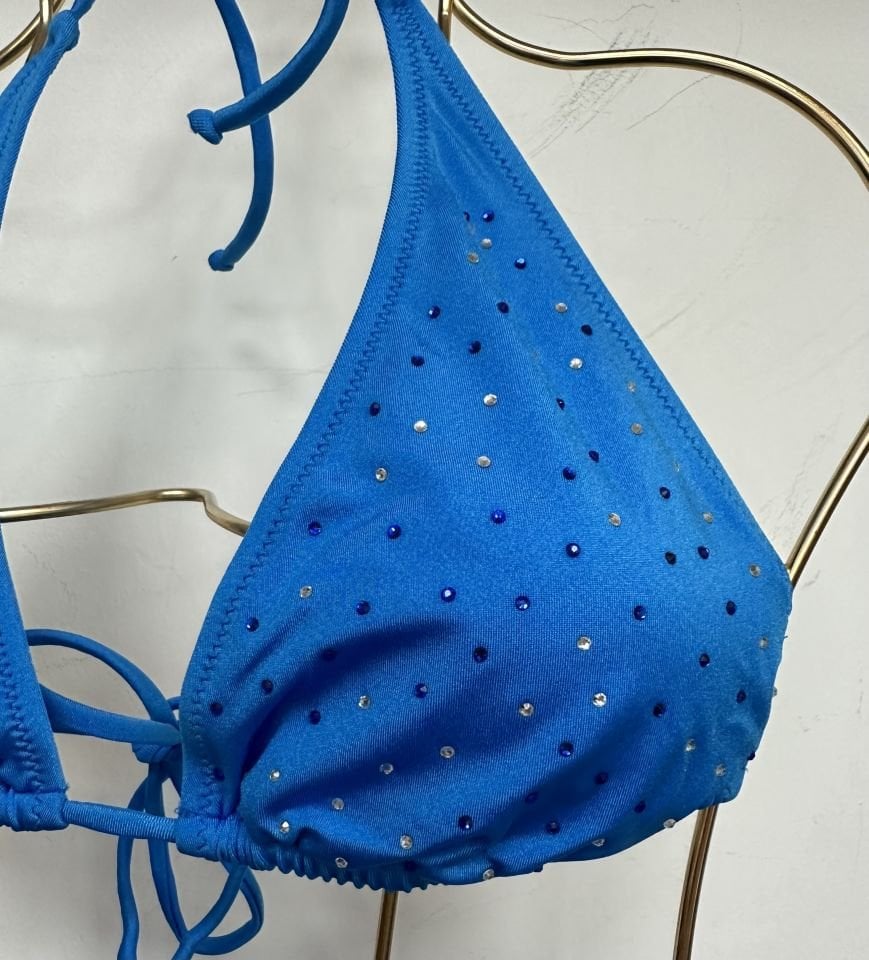TASARIM MAVİ TAŞLI BİKİNİ